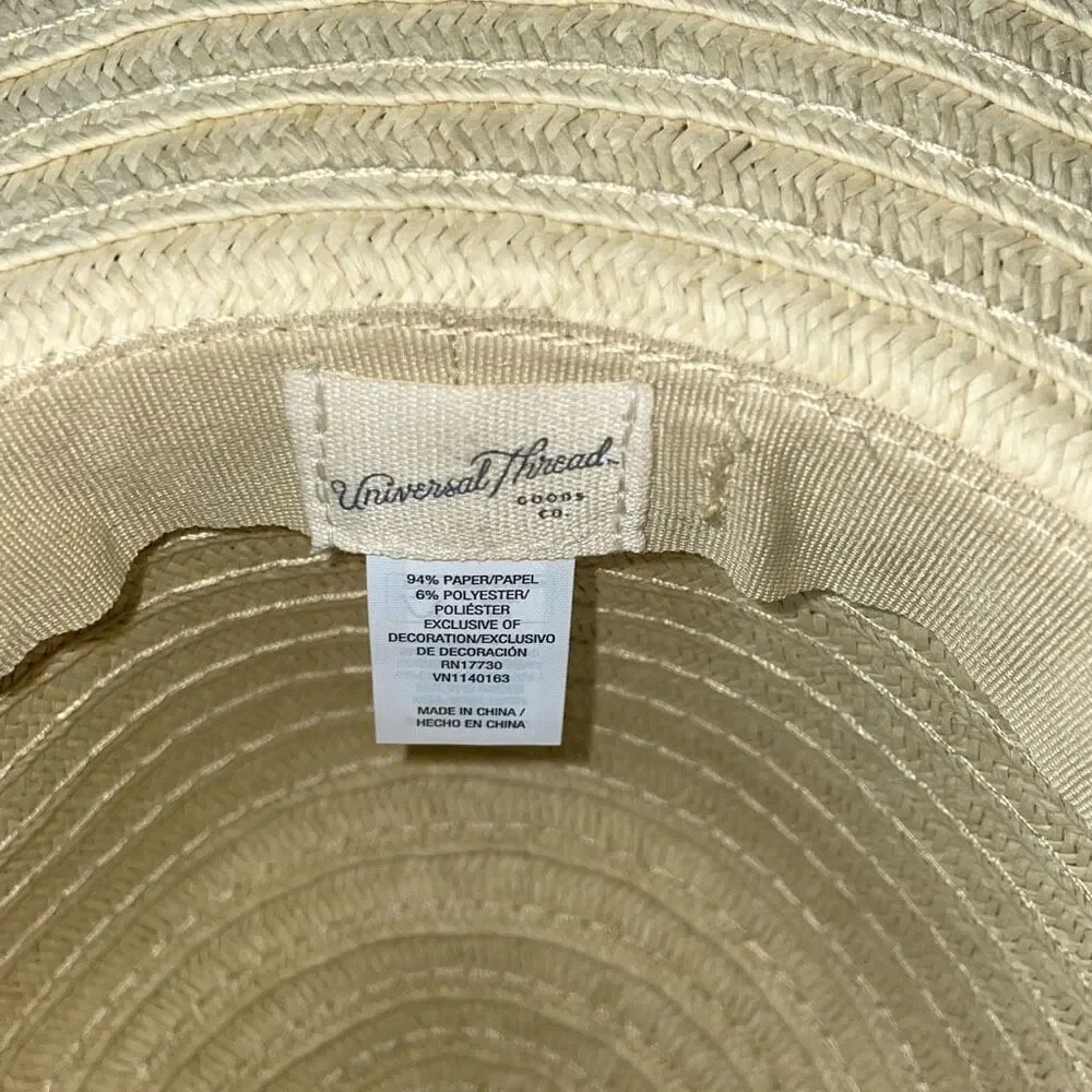 Universal thread women’s tan straw hat beach pool hat size small/medium NWT
